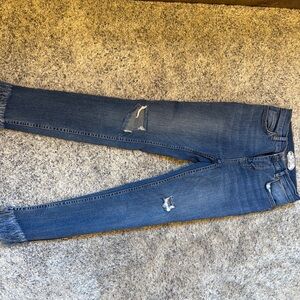 Distressed Blue Jeans